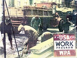 The WPA employed 2–3 million at unskilled labor.