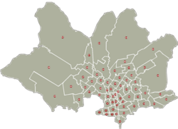 Map of the barrios of Montevideo