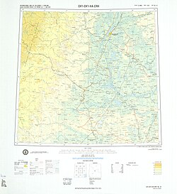 Map of Qiqihar (labeled as CH'I-CH'I-HA-ERH (TSITSIHAR)) and surrounding areas from the International Map of the World (1975)