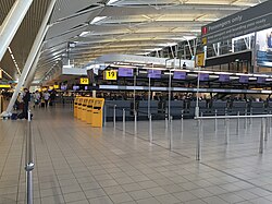 Check-in hall interior at the Amsterdam Airport Schiphol