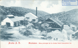 Aruba: Maralamar. Principal mine of the Aruba Gold Concession Ltd. Photo 1903-30
