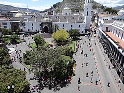 The colonial Quito, capital of the Real Audiencia of Quito, today a UNESCO World Heritage Site