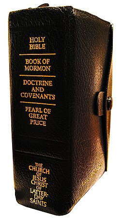 Four-in-one scripture book: Holy Bible, Book of Mormon, Doctrine and Covenants, Pearl of Great Price