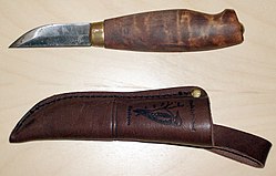 A carbon steel knife