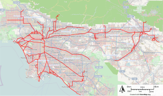 Los Angeles Pacific Electric (Red Cars) network