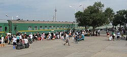 Train in Zamyn-Üüd station in Dornogovi Province