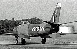 Canadair Sabre F.4 of 92 Squadron RAF Fighter Command in 1955