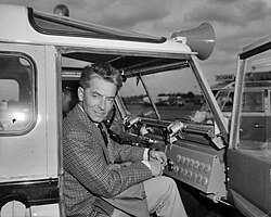 Herbert von Karajan at Amsterdam Airport Schiphol, Netherlands in 1963