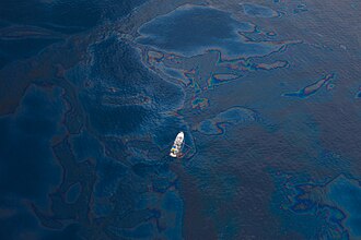 Aerial view of the BP Deepwater Horizon oil spill in 2010.