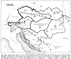 New hand-drawn borders of Austria–Hungary in the Treaty of Trianon and Saint Germain (1919–1920)