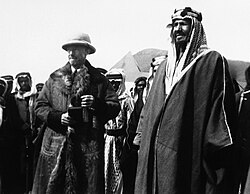 Ibn Saud with a foreigner in the 1930s
