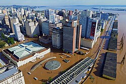 Downtown Porto Alegre during 2024 Rio Grande do Sul floods
