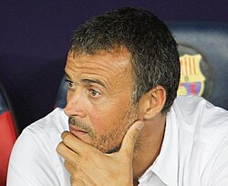 Enrique with Barcelona at the 2015 UEFA Super Cup