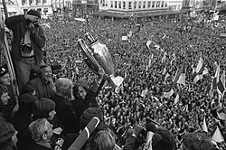 Johan Cruyff (pictured in 1972) won the European Cup three times in a row with Ajax.