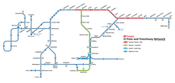 Map of Ottawa's rapid transit network.