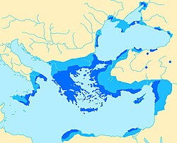Greek-speaking areas during the Hellenistic period (323 to 31 BC) Areas where Greek speakers probably were a majority