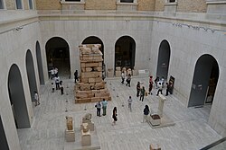 A cloister in the National Archaeological Museum (MAN) showcasing prehistoric items from the Iberian Peninsula, including the Mausoleum of Pozo Moro