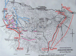 Map of operations around Johannesburg, 1900