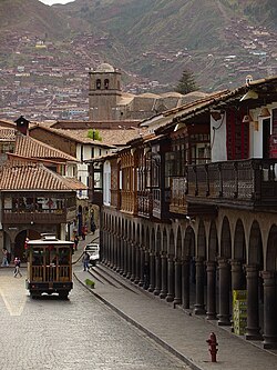 A view of the Colonial Balconies of Cusco