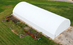 Tension fabric greenhouse