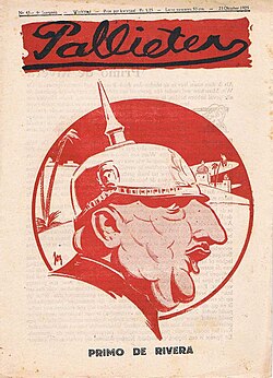 1925 caricature of Primo de Rivera by Flemish magazine Weekblad Pallieter[further explanation needed]