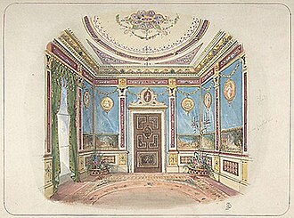 This interior was designed by John Dibblee Crace, President of the Institute of British Decorators, established in 1899.