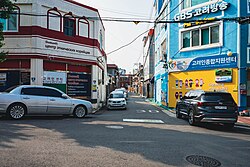 Community centers for Gwangju Koryoin Village, which is one of the largest ethnic enclaves of Koryo-saram in South Korea.[50] (2022)