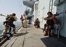 Boarding procedures demonstrated by the British Royal Marines