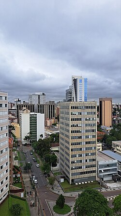 Civic Center skyline in Curitiba, with many administrative and commercial buildings