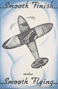 A Ministry of Aircraft Production poster on aerodynamics