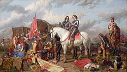 Cromwell in the Battle of Naseby in 1645 as depicted in a portrait by Charles Landseer