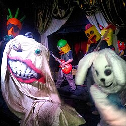A typical collection of oddities at a Chicken Heads show in Los Angeles in March 2013