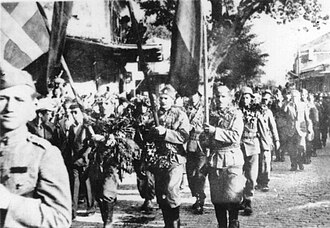Guerrillas of the Greek People's Liberation Army in Xanthi during World War II