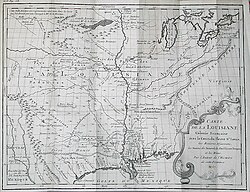Carte de la Louisiane, or Map of Louisiana, Histoire de la Louisiane (1757)