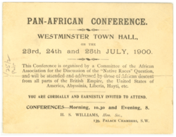 Invitation to the First Pan-African Conference, held 23–25 July 1900