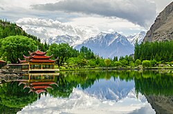 Shangrila Lake and adjoining resort in Skardu, Gilgit-Baltistan