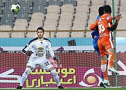 Hosseini in his record-breaking match against Saipa in January 2018