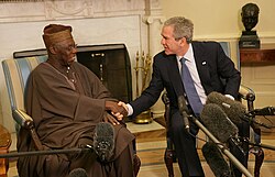 Obasanjo with George W. Bush in March 2006