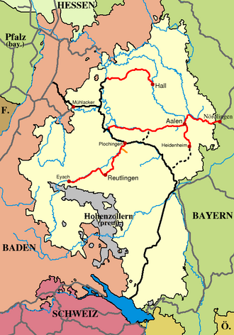 Railway network in 1864