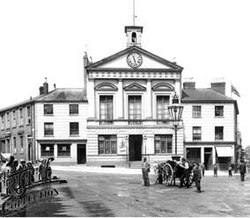 The old Town Hall in 1897, from George Street, Luton