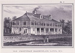 The home of Auguste Chouteau is in St. Louis. Gilbert Antoine de St. Maxent,[14] Chouteau, and Pierre Laclède founded St. Louis in 1764.