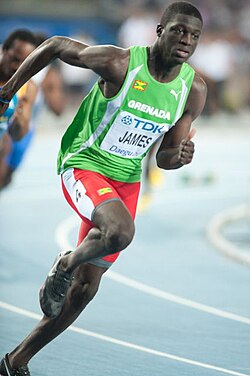 Men's 400 m champion Kirani James of Grenada