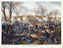 Battle of Fort Donelson by Kurz and Allison, 1887