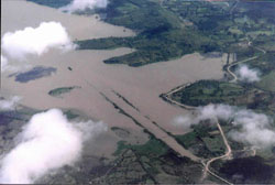 Flooding in Lake Managua after Hurricane Mitch in 1998