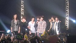 CNBLUE with F.T. Island during their Stand Up concert at Nokia Theatre L.A. Live, March 9, 2012
