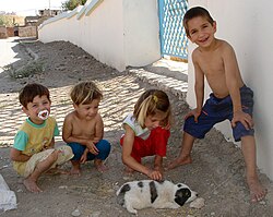 Children in a village near the city of Sulaymaniyah