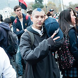 Student protest with a cosplay of Aang from Avatar: The Last Airbender