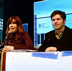 Fernández de Kirchner with minister of economy Axel Kicillof