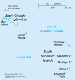 Map of South Georgia and the South Sandwich Islands