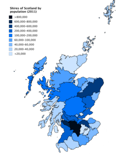 Counties of Scotland by population (2011)